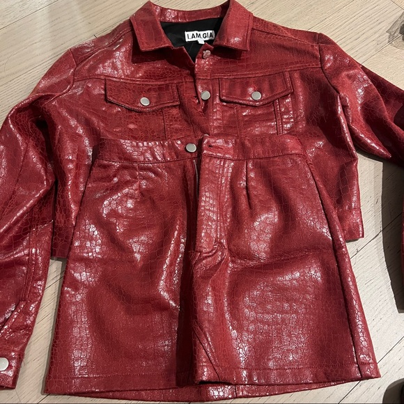I.AM.GIA Logan Jacket and skirt set In Red Croc - Picture 6 of 6